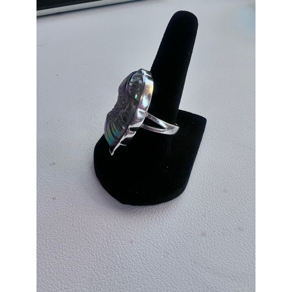 SAJEN WINDOW DRUSY FOREST SAJEN SILVER COLLECTION PLATINUM OVER SILVER RING - Picture 2 of 10